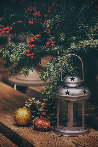 Christmas Decor on  wooden tabl - Fotografie, Obrázek