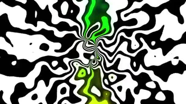 Waves Abstract psychedelische illusie zwarte en witte lijnen en aquarel achtergrond. 4k Ultra Hd 3840 x 2160 - Video