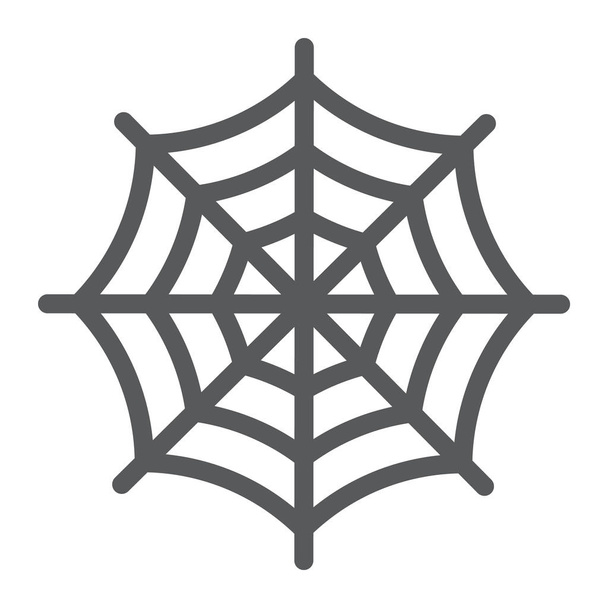 Spider web line icon, halloween and decoration, cobweb sign, vector graphics, a linear pattern on a white background, eps 10. - Vecteur, image