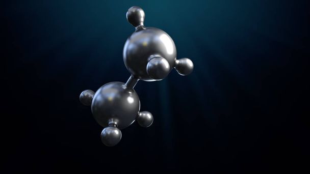 Ilustración 3D del fondo abstracto de la molécula de metal plateado
 - Foto, Imagen