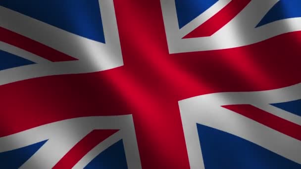 Велика Британія прапор махав 3d. Абстрактним фоном. Циклічне повторення анімації. Рух графіка - Кадри, відео