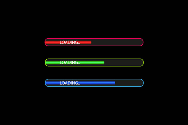Progress loading bar with lighting. Concept technology. Vector illustration - Vetor, Imagem