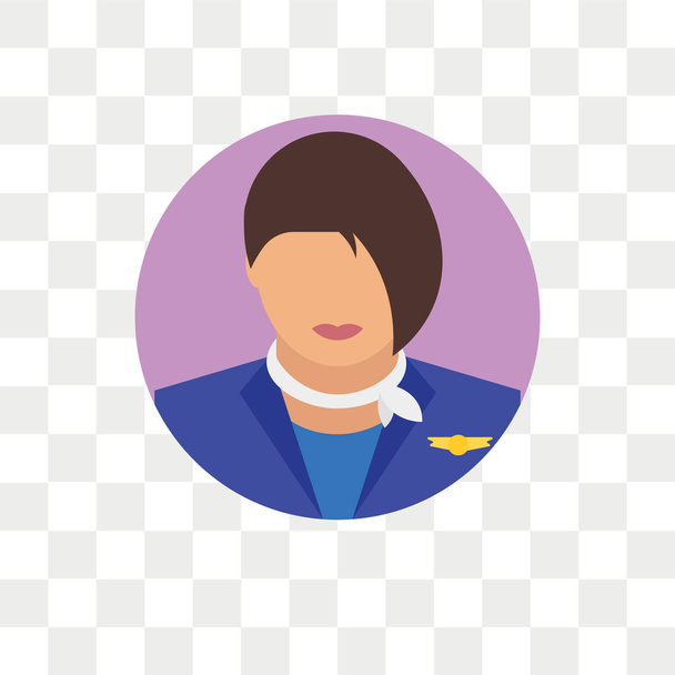 Stewardess vector icon isolated on transparent background, Stewardess logo concept - Vector, Image