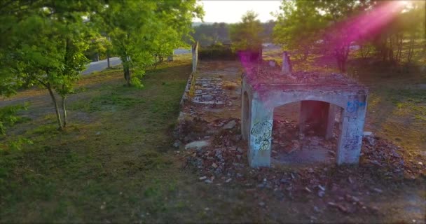 TRAVELING A OLD CONSTRUCTION IN RUINS TILT SHIFT - Footage, Video