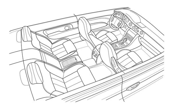 Machine inside. Interior of the vehicle. Vector - Vector, Image