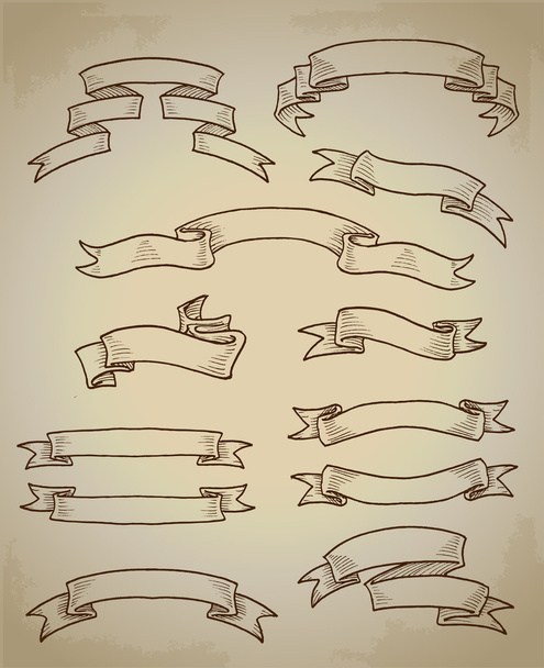 Set of vector vintage banners - Vector, Image