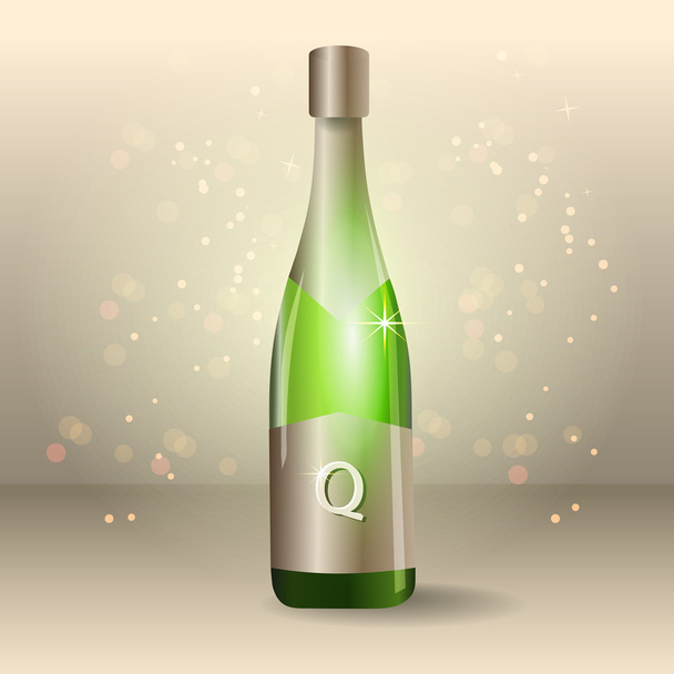 A bottle of champagne - vector - Vector, Image