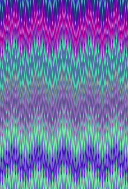 Disco dance party. Chevron zigzag wave pattern abstract art background, color trends - Photo, image