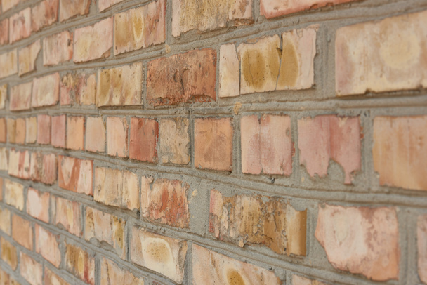 old rough weathered brick wall, full frame background  - Фото, изображение