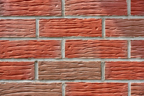 close-up view of red weathered brick wall, textured background     - Photo, Image