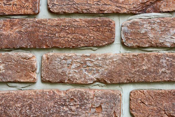 close-up view of old red brick wall background - Foto, imagen