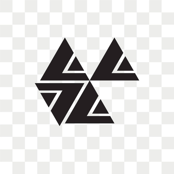 Trójkątów wektor ikona na białym tle na przezroczystym tle, koncepcja logo trójkątów - Wektor, obraz