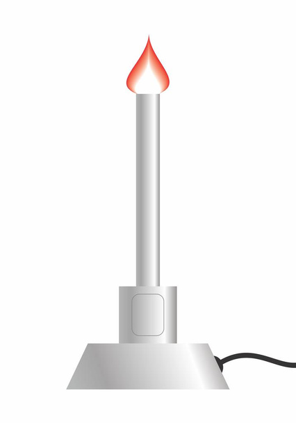 Kleurrijke afbeelding van een bunsenbrander geïsoleerd op witte achtergrond - Vector, afbeelding