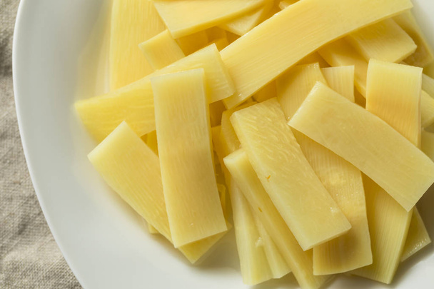 Raw Canned Bamboo Shoots on a Plate - Foto, immagini