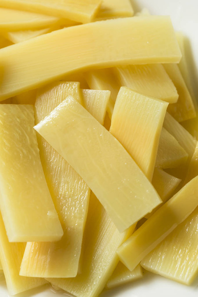 Raw Canned Bamboo Shoots on a Plate - Foto, Imagem
