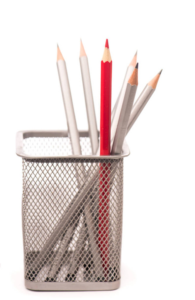 Grey pencil isolated on the white background. - Photo, image