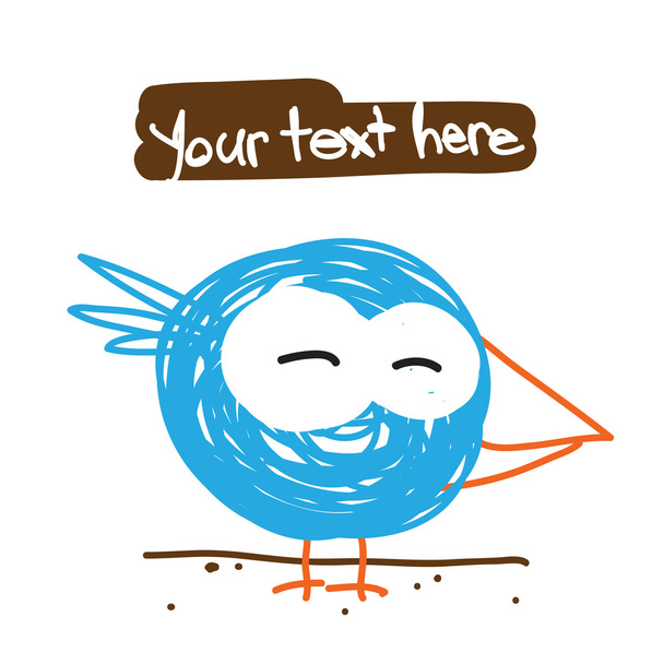 Funny cartoon bird, Vector illustration - Vector, Imagen