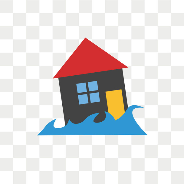 Overstroming vector pictogram geïsoleerd op transparante achtergrond, Flood logo concept - Vector, afbeelding