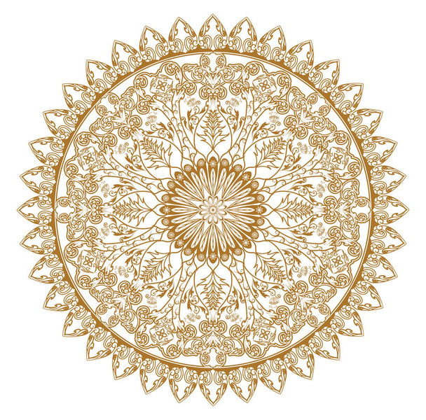 Decorative floral ornament in East style. Mandala. - Vector, imagen