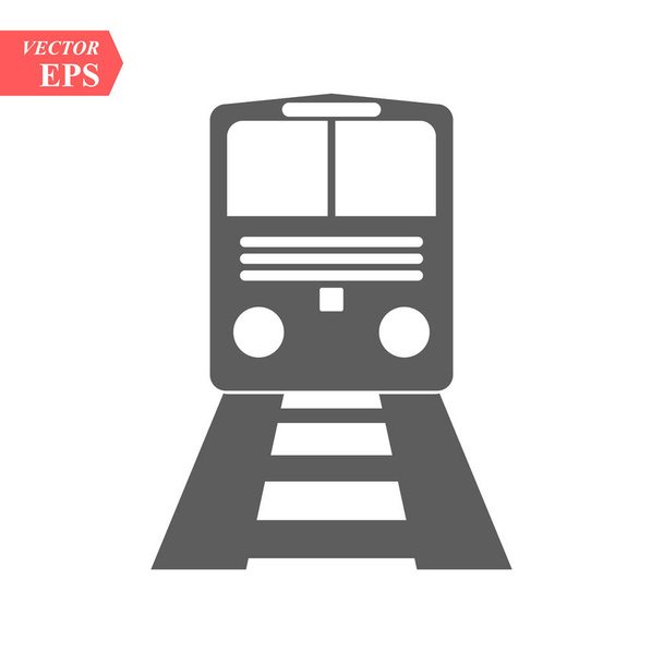 Tren icon.train vektör gri arka plan üzerinde. Taşıma icons.transportation vektör çizim - Vektör, Görsel