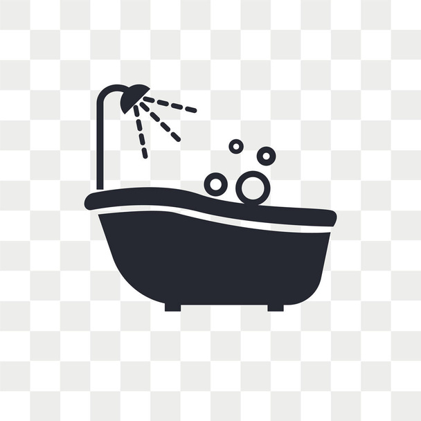 Векторная иконка ванны на прозрачном фоне, концепция логотипа ванны
 - Вектор,изображение