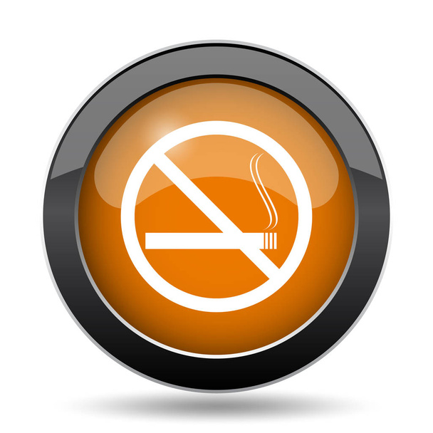 Não há ícone de fumar. Não fumar botão site no fundo branco
 - Foto, Imagem