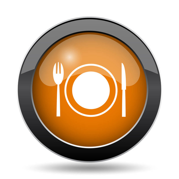 Ravintolan ikoni. Ravintola verkkosivuilla painike valkoisella taustalla
 - Valokuva, kuva