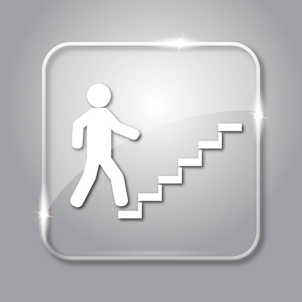 Homme d'affaires dans les escaliers icône du succès
 - Photo, image