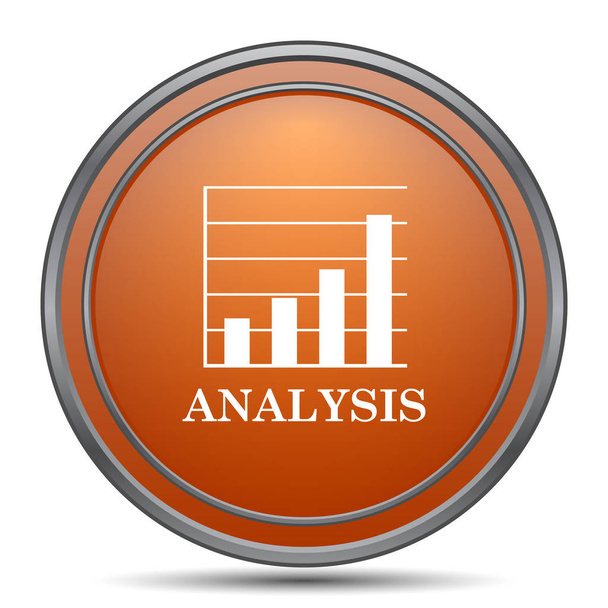 Analysis icon. Orange internet button on white background - Photo, Image