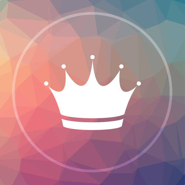 王冠アイコン。低ポリ背景のウェブサイトのボタンをクラウン - 写真・画像