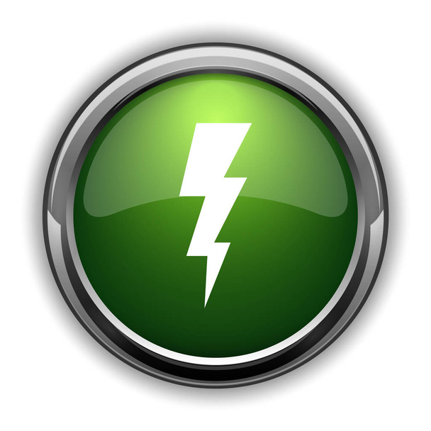 Lightning icon. Lightning website button on white background - Photo, Image
