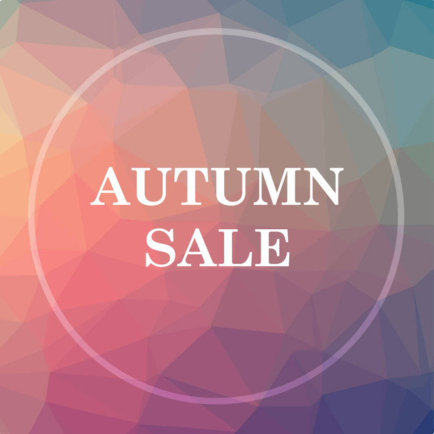 Autumn sale icon. Autumn sale website button on low poly background - 写真・画像