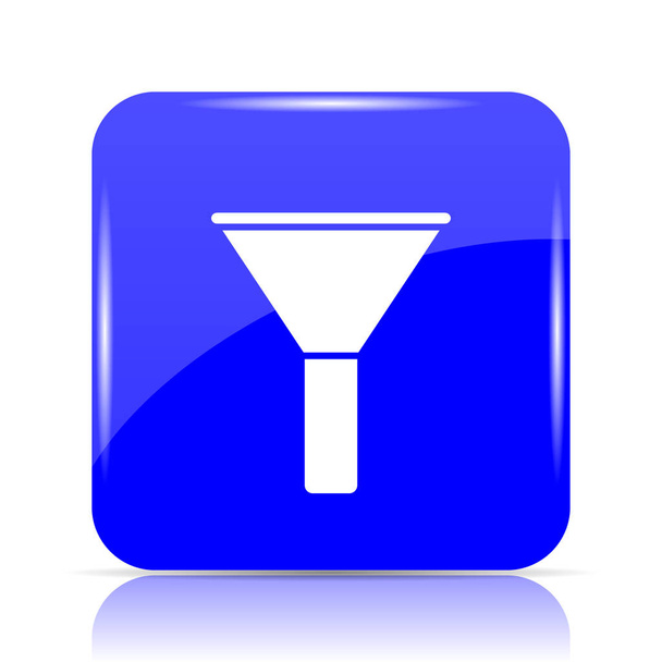 Filter icon, blue website button on white background - Photo, Image