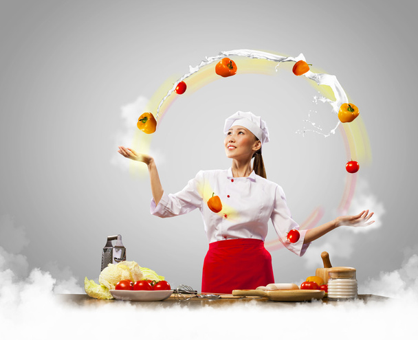 juggler female cook - Фото, зображення