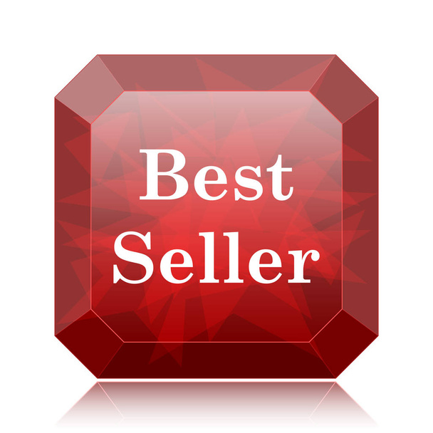 Best seller icon, red website button on white background - Photo, Image