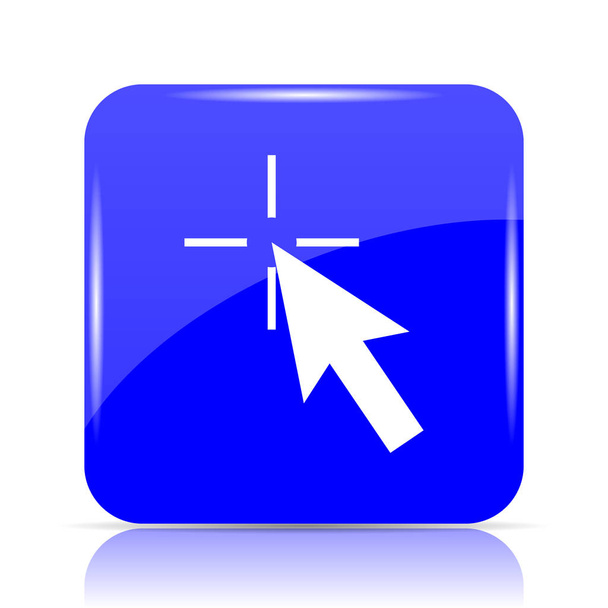 Mavi kutsal kişilerin resmi web sitesi düğme beyaz zemin üzerine tıklayınız - Fotoğraf, Görsel