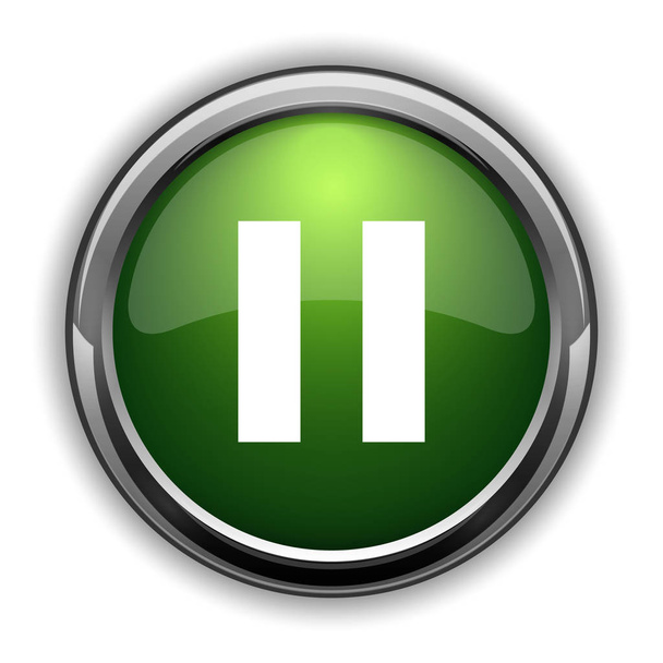 Pausa icono. Pausa botón del sitio web sobre fondo blanco
 - Foto, Imagen