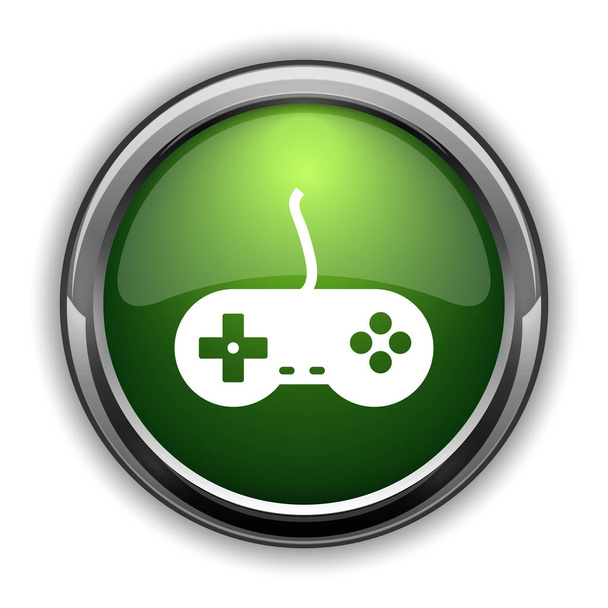 Gamepad icon. Gamepad website button on white background - Photo, Image