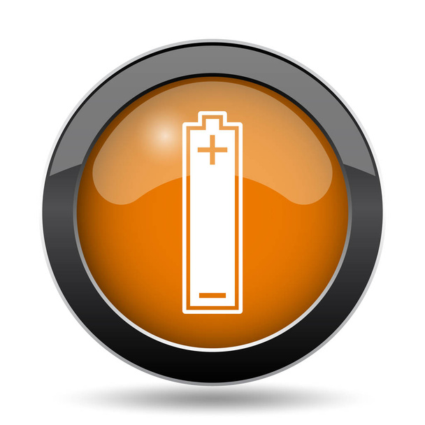 Значок батареи. Кнопка веб-сайта аккумулятора на белом фоне
 - Фото, изображение