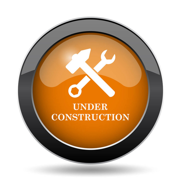 Bajo icono de construcción. Botón del sitio web en construcción sobre fondo blanco
 - Foto, imagen