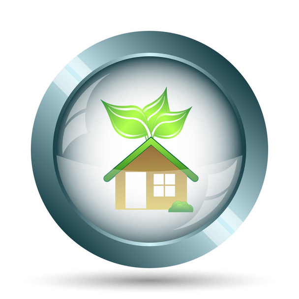 Icona dell'Eco House. Pulsante Internet su sfondo bianco
. - Foto, immagini