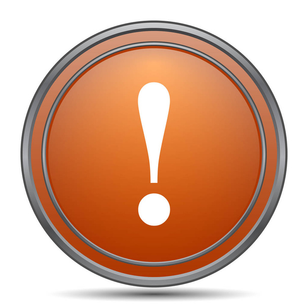 Προσοχή στο εικονίδιο. Πορτοκαλί κουμπί internet σε άσπρο φόντο - Φωτογραφία, εικόνα