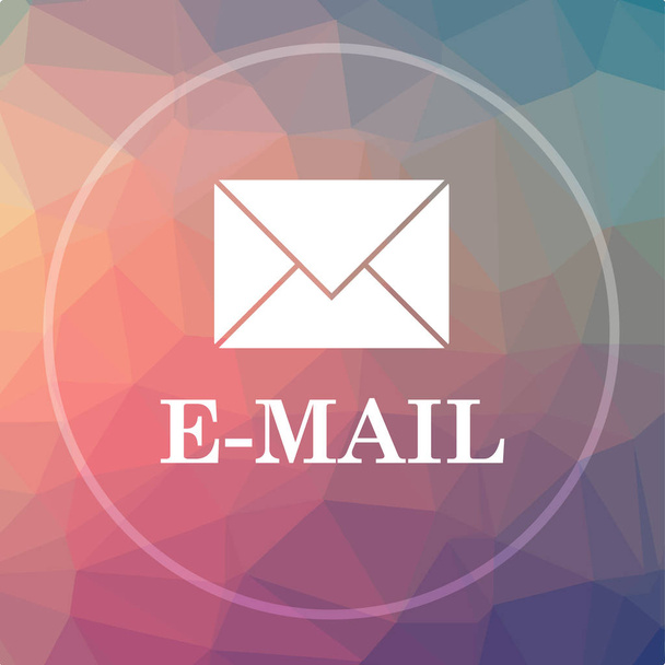 E-mail icon. E-mail website button on low poly background - Photo, Image