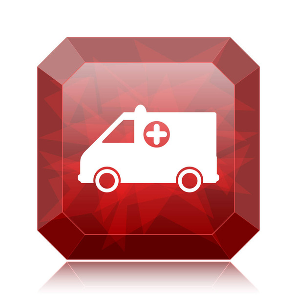 Ambulans kırmızı kutsal kişilerin resmi web sitesi düğme beyaz arka plan üzerinde - Fotoğraf, Görsel