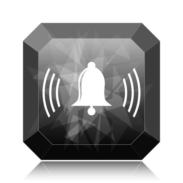 Κουδούνι κουμπί ιστοσελίδα εικονίδιο, μαύρη σε άσπρο φόντο - Φωτογραφία, εικόνα
