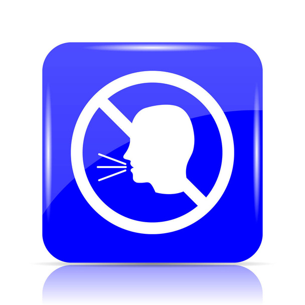 Sin icono parlante, botón azul del sitio web sobre fondo blanco
 - Foto, Imagen