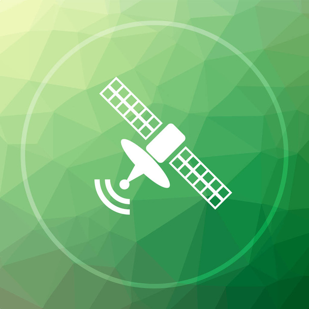 Icona dell'antenna. Pulsante del sito web dell'antenna su sfondo verde basso poli
 - Foto, immagini