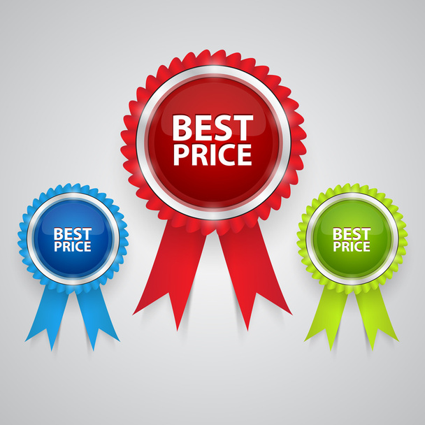 Vector best price labels with ribbons. - Wektor, obraz