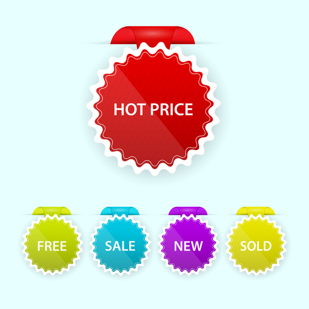 Ζωηρόχρωμα μοντέρνα πώληση σήμα συλλογή - Διάνυσμα, εικόνα