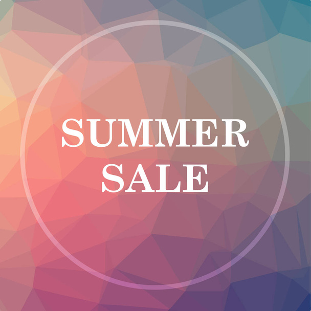 Summer sale icon. Summer sale website button on low poly background - Foto, Bild